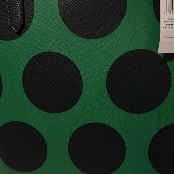 - Kate Spade Green and Blue Polka Dot Tote NWT $359 retail - Picture 5 of 7